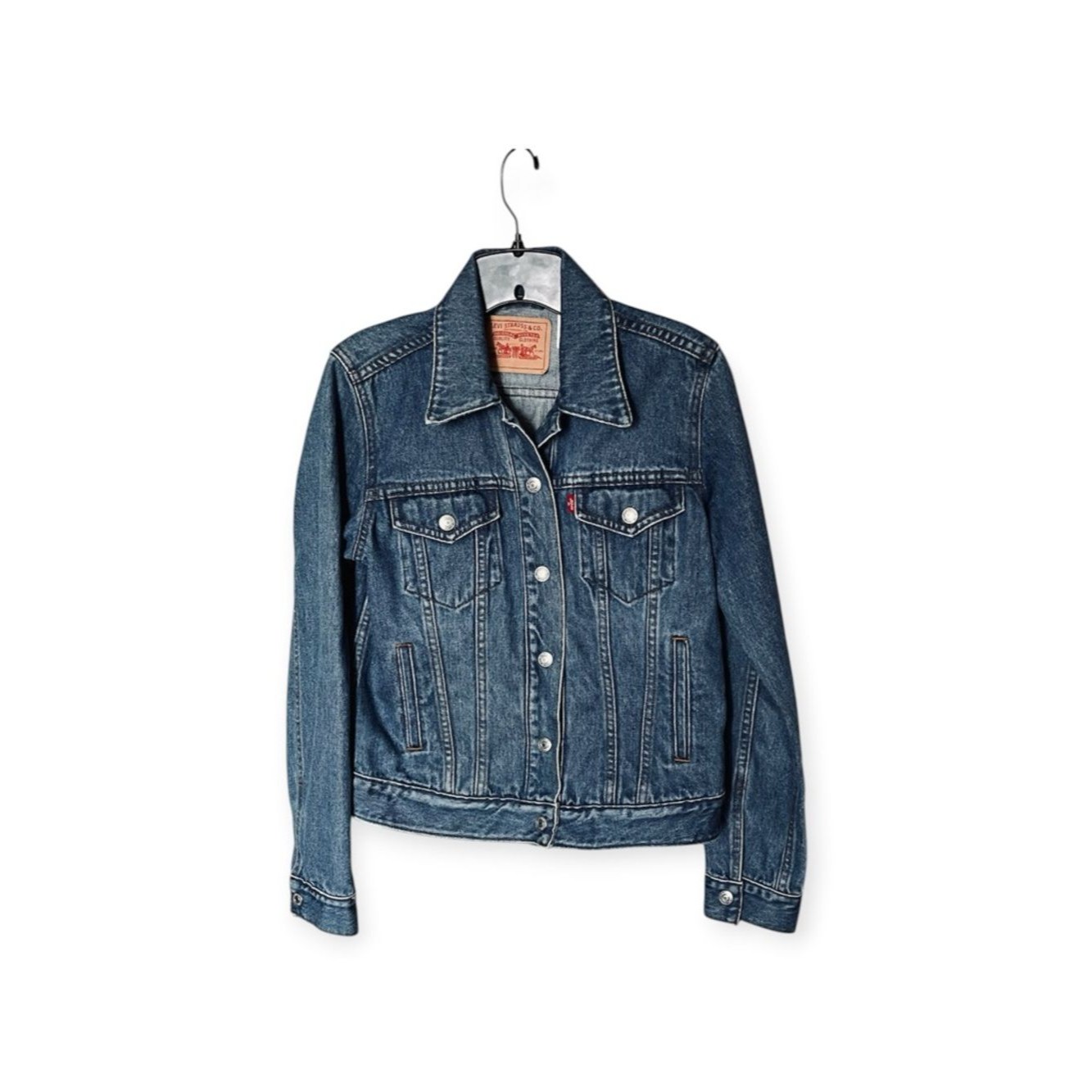 Levi's 100% Cotton Original Trucker Denim Jean Medium Wash Jacket Size Medium